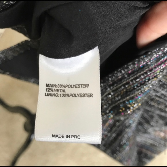 Keepsake the Label Black Grey Metallic Sleeveless Elegant Dress Size Small - Picture 7 of 8